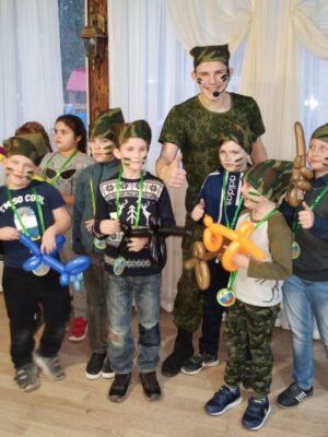 Военная вечеринка для детей с аниматорами в Эльбрусе